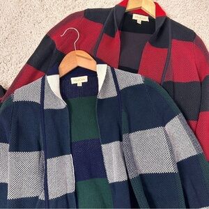 Vintage Modcloth Sweater size Womens Medium Striped Open Front Cardigan Layer